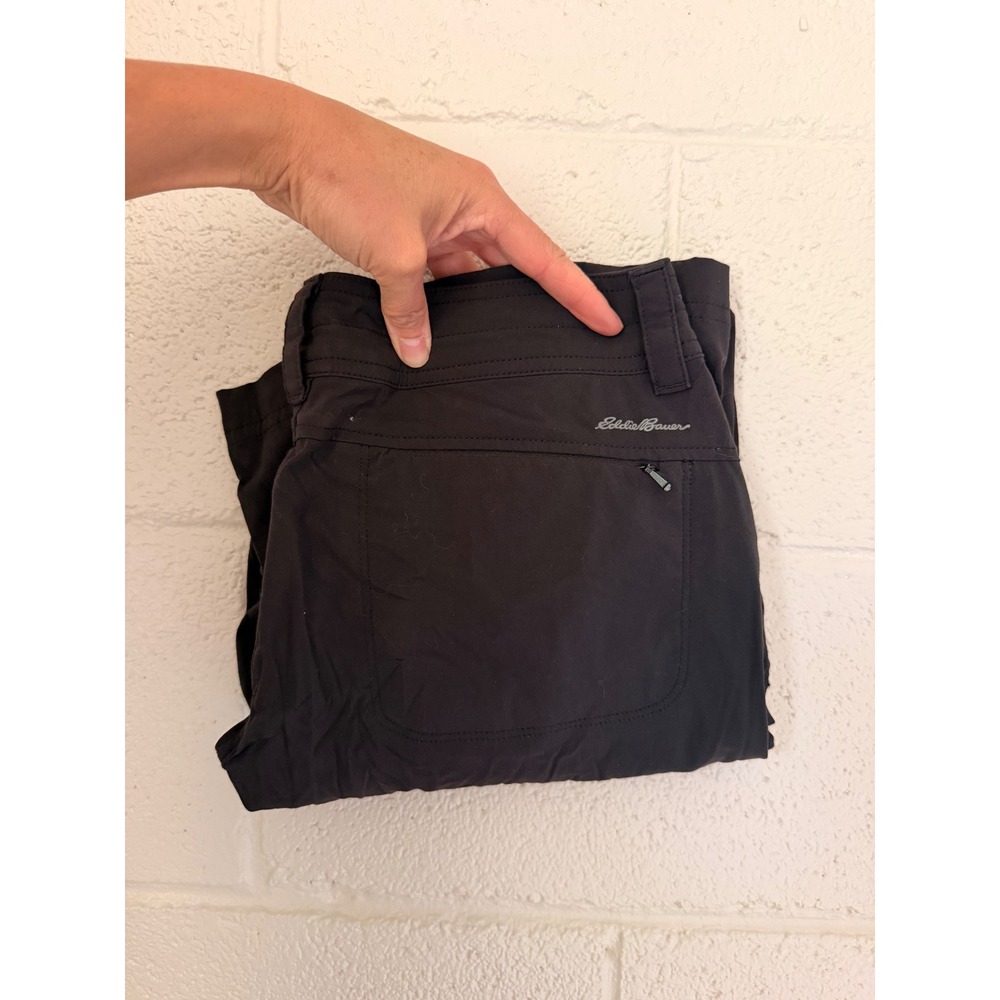 Eddie Bauer First Ascent Black Hiking Pants Womens P2 Nylon Spandex Stretch